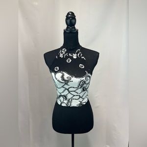 Stylish Black and White Crop Top